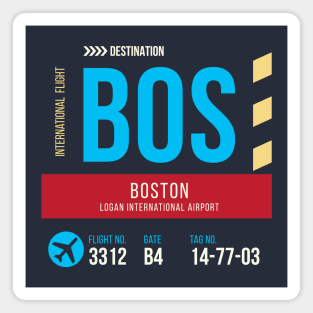 Boston Airport Stylish Luggage Tag (BOS) Magnet